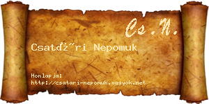 Csatári Nepomuk névjegykártya